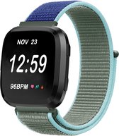 Nylon Smartwatch bandje - Geschikt voor Fitbit Versa / Versa 2 nylon bandje - kaki - Strap-it Horlogeband / Polsband / Armband