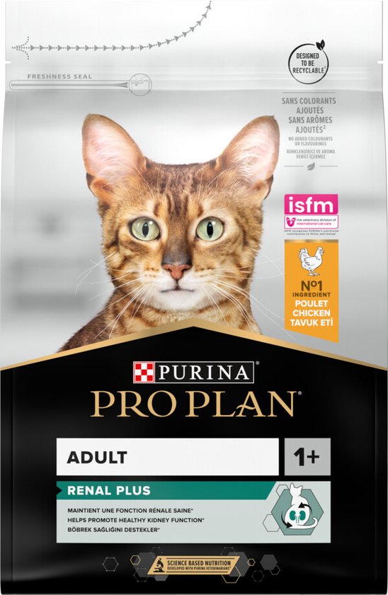 4x Pro Plan Adult Kat Renal Plus Kip 3 kg