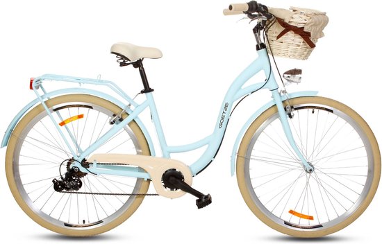 Goetze Mood cadre en aluminium vélo femme rétro vintage vélo de ville Holland , roues 28 pouces, 7 vitesses Shimano , entrée profonde, panier avec rembourrage gratuit !