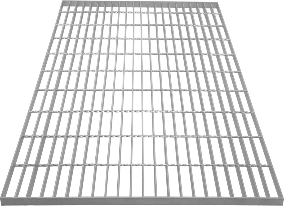 1000 x 800 x 30 mm Galvaniseerde Rooster Vloerpaneel - Zware Uitvoering - Zilver - Zinkcoating - 800kg Draagvermogen - 4mm Dik Metaal