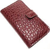 Made-NL Handgemaakte ( Samsung Galaxy A34 5G book case Rood krokodillenprint reliëf kalfsleer robuuste hoesje