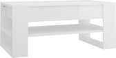 vidaXL - Salontafel - 102x55x45 - cm - bewerkt - hout - hoogglans - wit