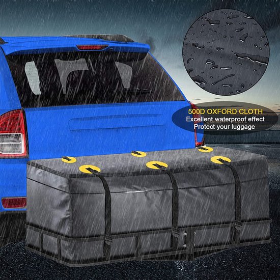 Longziming Autodakkoffer, 425 liter, waterdichte bagagetransporttas voor op het dak, geschikt voor reizen en bagagetransport, voor auto's, bestelwagens, SUV's, inclusief 6 bevestigingsriemen Longziming Autodakkoffer, 425 liter, waterdichte bagagetransporttas voor op het dak, geschikt voor reizen en bagagetransport, voor auto's, bestelwagens, SUV's, inclusief 6 bevestigingsriemen