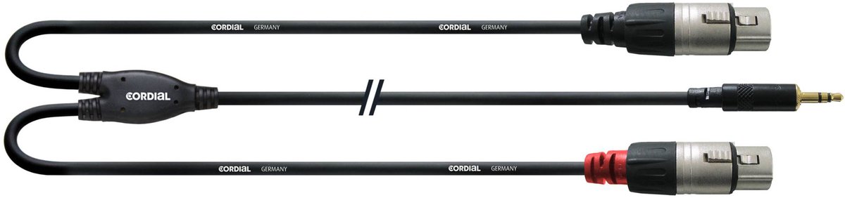 Cordial kabel 3,5 st / 2x XLR fem 3m CFY 3 WFF - Insert kabel