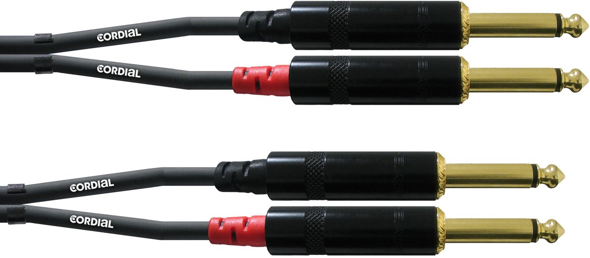 Cordial dubbel-jackkabel 0,9m Rean stekker CFU 0.9 PP - Audio kabel