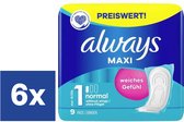 Always Maxi Serviettes hygiéniques Normales - 6 x 9 pcs