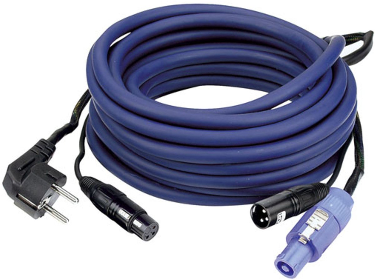 DAP FP10 Power-/signaalkabel 10m Schuko-Powercon/XLR-XLR, AUDIO - Audiokabels - compleet