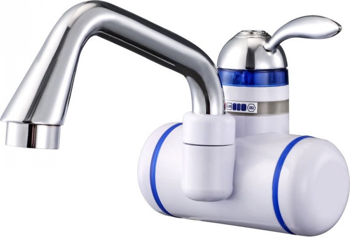 Briwellna Instant waterverwarmingskraan, 220 V doorstroomboiler, waterkraan voor de keuken, met universele uitloop, roestvrij staal, elektrische verwarmde kraan met digitaal display (zilver