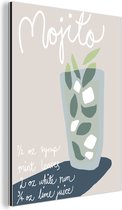 Wanddecoratie Metaal - Aluminium Schilderij Industrieel - Mojito - Cocktail - Groen - Recept - 30x40 cm - Dibond - Foto op aluminium - Industriële muurdecoratie - Voor de woonkamer/slaapkamer