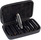 Belcanto HRM-20-7 complete mondharmonica bluesharp set van 7 stuks (C-D-E-F-G-A-B) + koffer