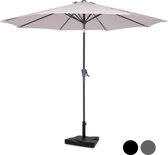 VONROC Premium Parasol Recanati Ø300cm – Duurzame stokparasol combi set incl. parasolvoet – Kantelbaar – UV werend doek - Beige – Incl. beschermhoes