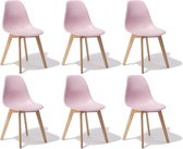 KITO - Eetkamerstoelen - set van 6 eettafel stoelen - roze