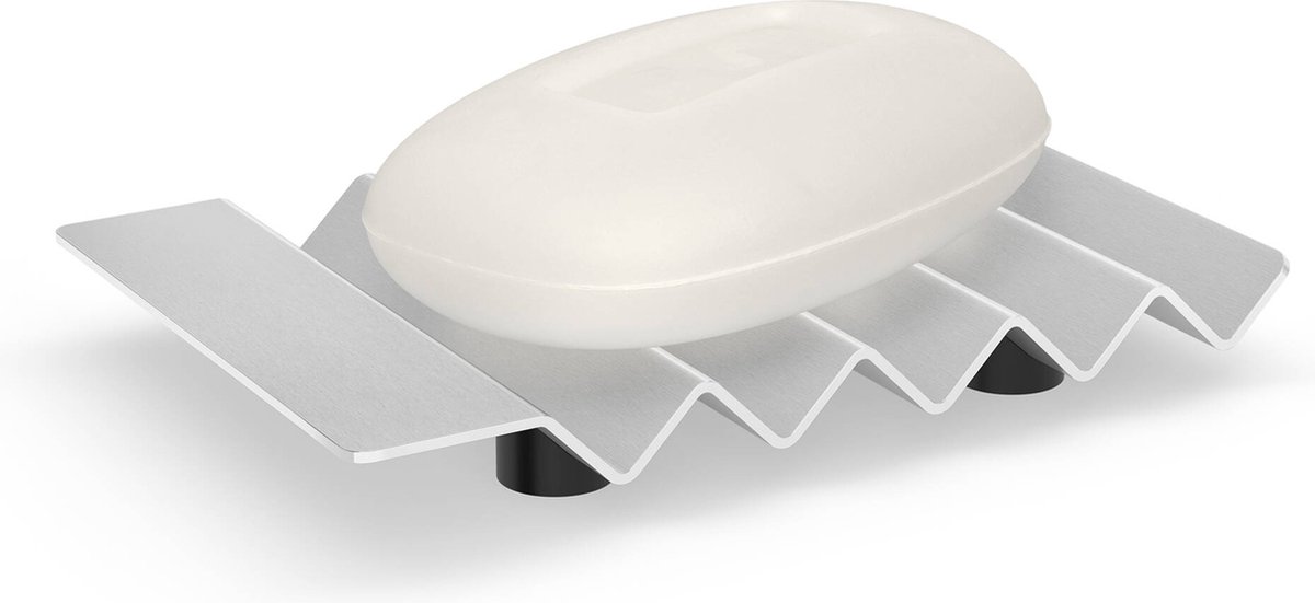 ZACK Opeta Zeephouder 14 x 9 cm Chroom RVS Zeepbakje Douche