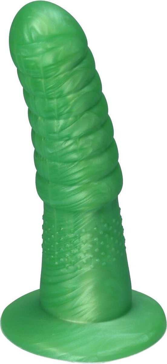 Goedkoopste Ylva & Dite - Aria - Siliconen Anale / Vaginale dildo - Made in Holland - Appel Groen Metallic