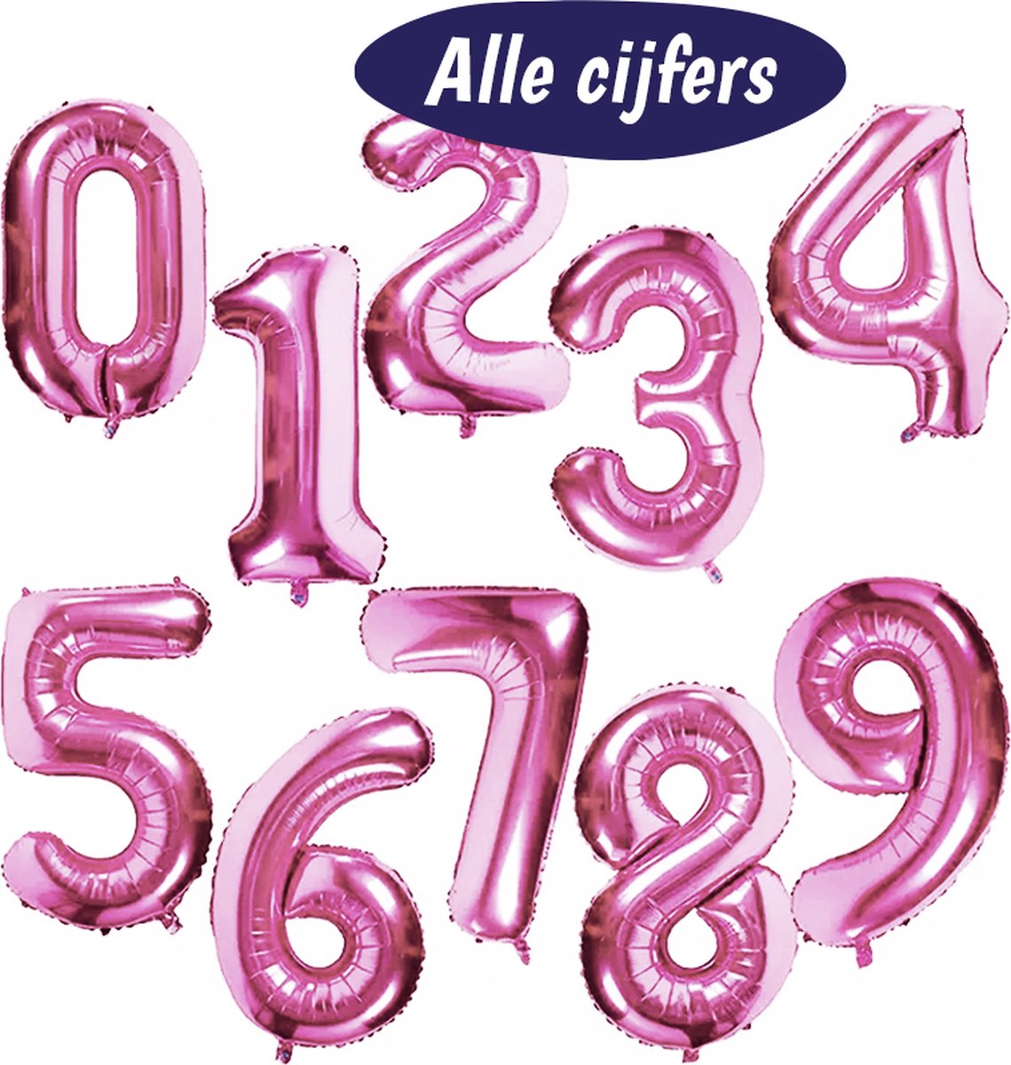 Ballons Chiffres - Ballon Chiffre 2 - 70cm Rose Fuchsia - Feuille - Chiffres