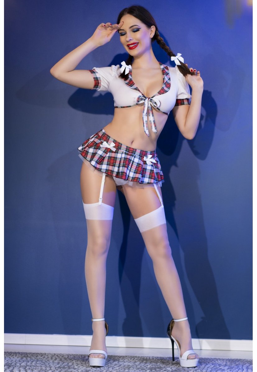 CHILIROSE - CR4610 SCHOOLGIRL COSTUME 7 PIECES L/XL