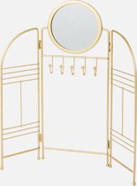 Sieradenrek - Met spiegel - Vouwbaar - Goud - Metaal - 32x33 cm