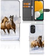 GSM Hoesje Geschikt voor Samsung Galaxy A14 4G Wallet Book Case Paarden