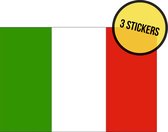 Stickers Vlag Italië | 10 x 7 cm | Italiaanse vlag | Italy | Italie | Italia | 3 stuks