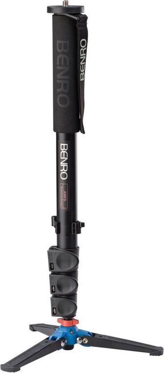 Benro A38FD cameramonopod Aluminium Zwart, Blauw, Oranje