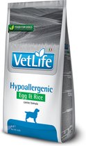 Nourriture pour chien Vet Life Oeuf Hypoallergenic avec riz 12 kg.