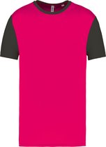Tweekleurig herenshirt jersey met korte mouwen 'Proact' Pink/Dark Grey - XS
