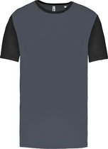 Tweekleurig herenshirt jersey met korte mouwen 'Proact' Grey/Black - XXL