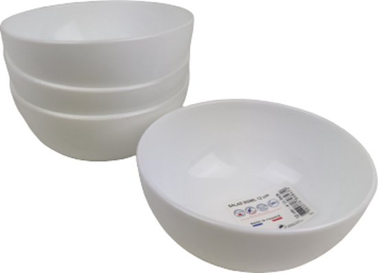 Saladier THE MANSION - Wit - Céramique - 12 cm - Set de 4 - Salade - Plat - Saladier