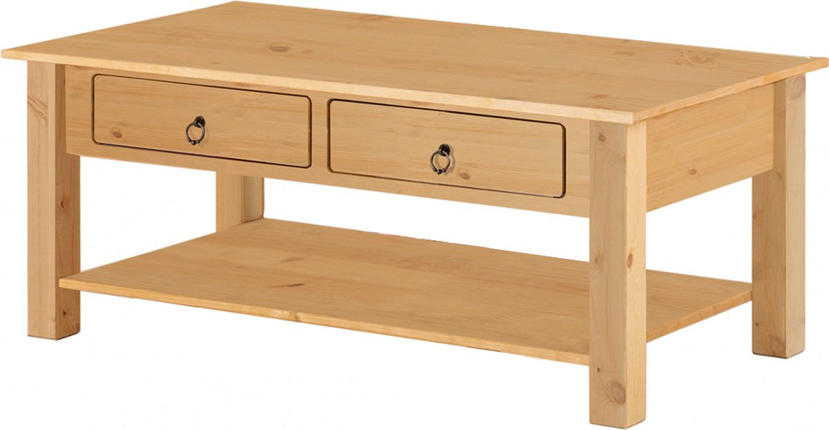 Notio Living Ines-Salontafel - 2-laden - Natuur Grenen Bruin