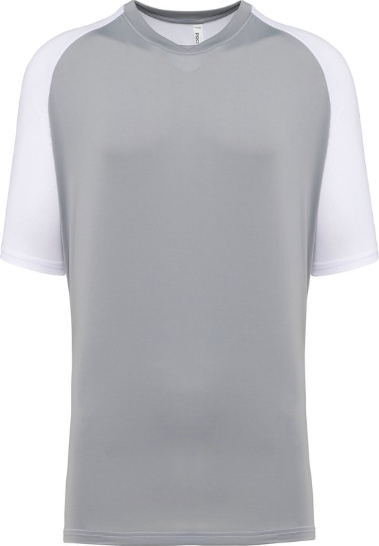 T-shirt padel bicolore homme manches courtes ' Proact' White/ Gris Fin - XXL