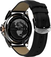 Timex Essex Avenue TW2V43000 Horloge - Leer - Zwart - Ø 46 mm
