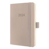 Sigel agenda 2024 - Conceptum - A6 - softcover - 2 pagina's / 1 week - taupe - SI-C2431