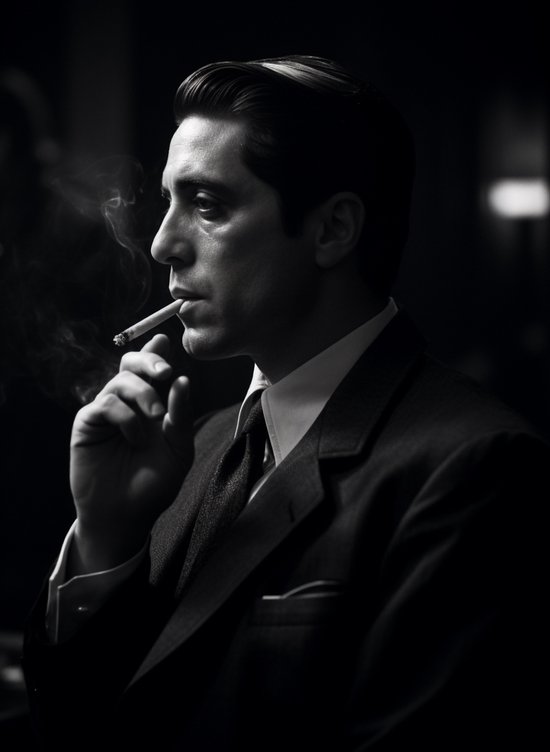 Film Poster - Michael Corleone - The Godfather Poster - Al Pacino Poster - Zwart Wit Poster - 61x91 - Abstract Poster - Geschikt om in te lijsten
