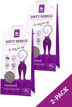 Dirty Rebels kattenbakvulling Geurloos - 2-pack (2x10 L) - klontvormend - Hoge kwaliteit - Geurbestendig
