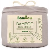Bamboe Hoeslaken | 2-Persoons Eco Hoeslaken 200cm bij 200cm | Grijs | Luxe Bamboe Beddengoed | Hypoallergeen Hoeslaken | Puur Bamboe Viscose Rayon Hoeslaken | Ultra-ademende Stof | Bambaw