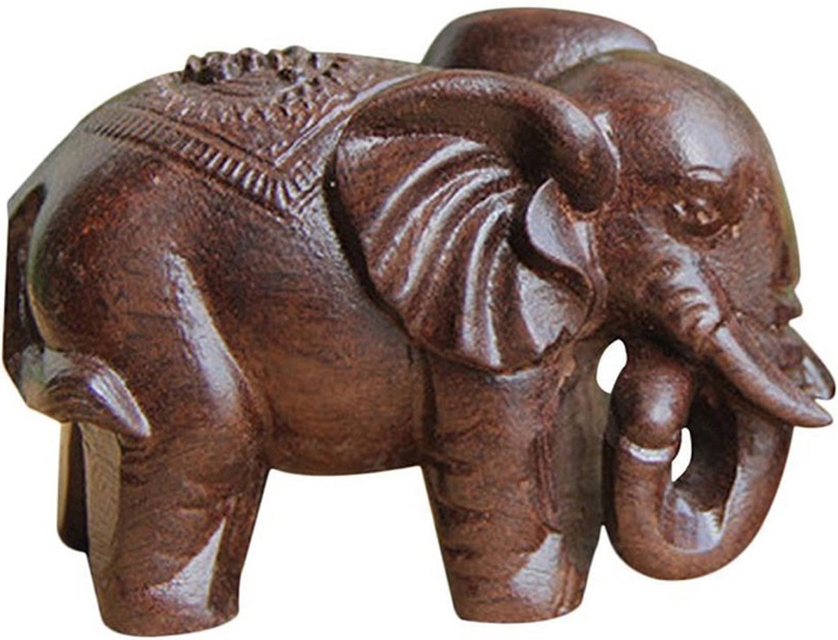 Klein Decoratief Bruin Beeldje - Boeddha / Buddha Olifant - 5.8*4.1*3.1 cm