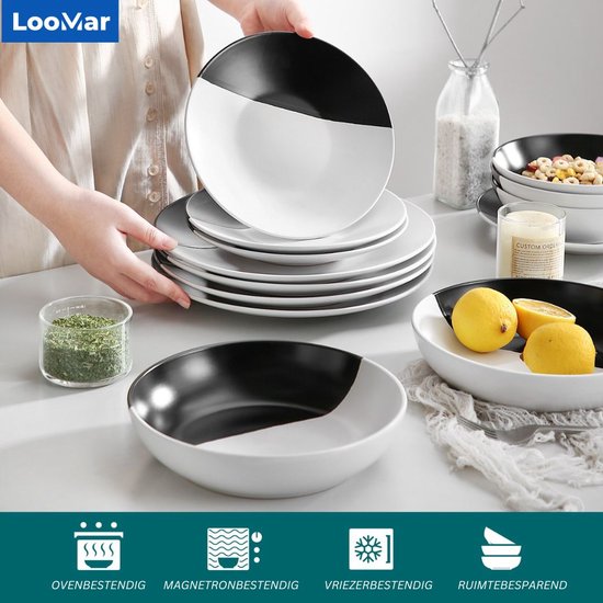 Ensemble de vaisselle de Luxe LooMar - 48 pièces - 12 personnes