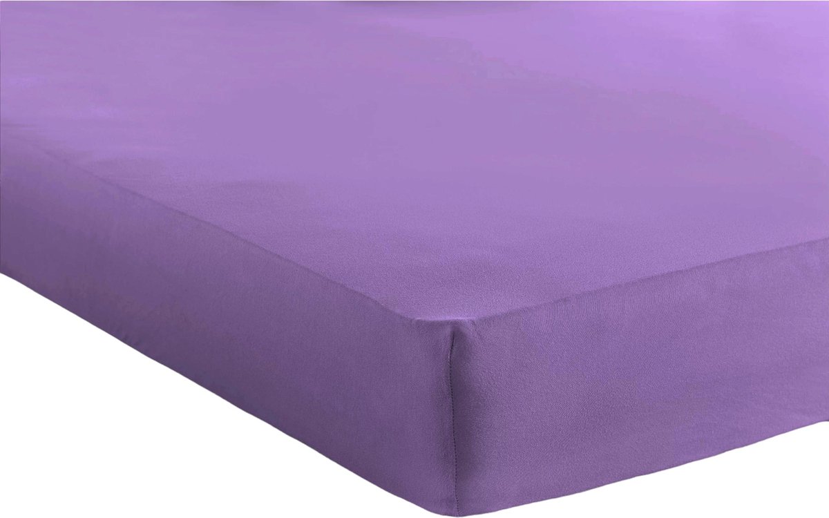 Bed Care Jersey Stretch Hoeslaken - 90x200 - 100% Katoen - 30CM Hoekhoogte - Paars