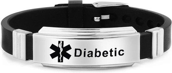 Foto: Infobandje diabetes waarschuwingsarmband sos armbandje