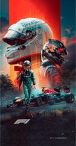 Formule 1 - Badhanddoek - Sebastian Vettel - 2023 - 70x140 cm - 2023-SV-01