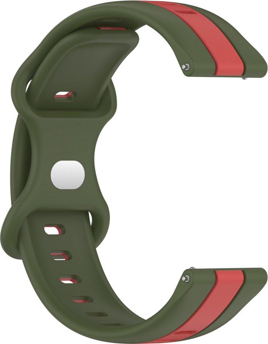 Siliconen bandje - geschikt voor Garmin Forerunner 55 / 245 / 645 - donkergroen-rood