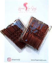 Haar in Stijl® U Pins Bruin - 90 bruine haarpinnen - haardotspelden insteekspelden haarspelden - kapper haartools - haaraccessoires voor dames