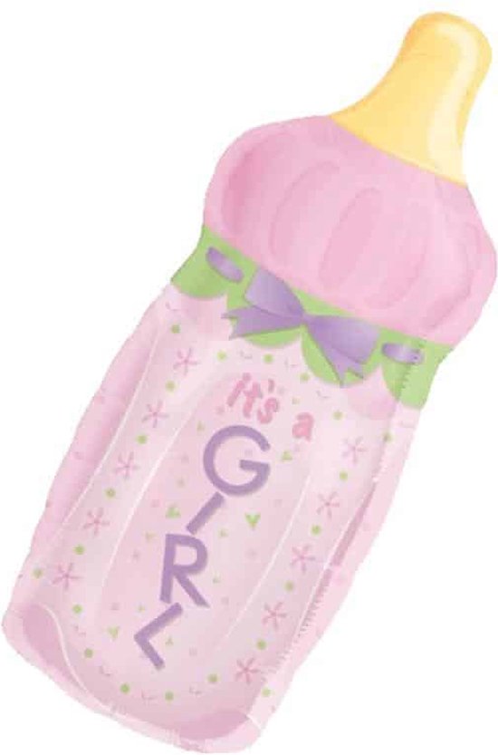 Anagram Folieballon Baby Bottle Girl 79 X 33 Cm Roze