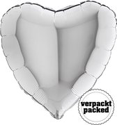 Grabo - Folieballon hartvorm Zilver - (90 cm)
