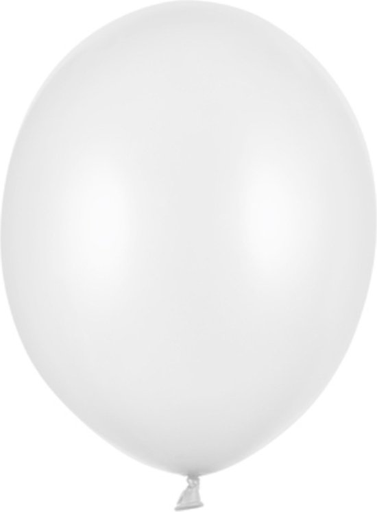 Partydeco - Ballonnen Pearl White (12 cm - 100 stuks)