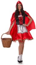Karnival Costumes Roodkapje Kostuum Dames Carnavalskleding Dames Carnaval - Polyester - Maat S - Rood - 2-Delig Jurk/Cape met Capuchon