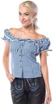 Partyxclusive Top Liesl Dames Polyester Blauw/wit Maat S