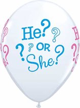 Ballonnen He Or She? - Gender Reveal - 5 stuks