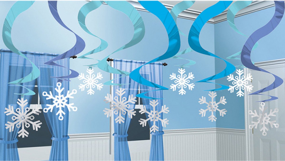 Amscan Wandtattoo Winterlandschaft – 190 X 165 Cm | Bedruckte Folie Für Glatte Wände | Weihnachts- & Festdekoration