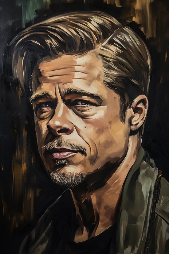 Film Poster - Brad Pitt Poster - Poster Acteur - Poster Hollywood - 61x91 - Portret Poster - Geschikt om in te lijsten